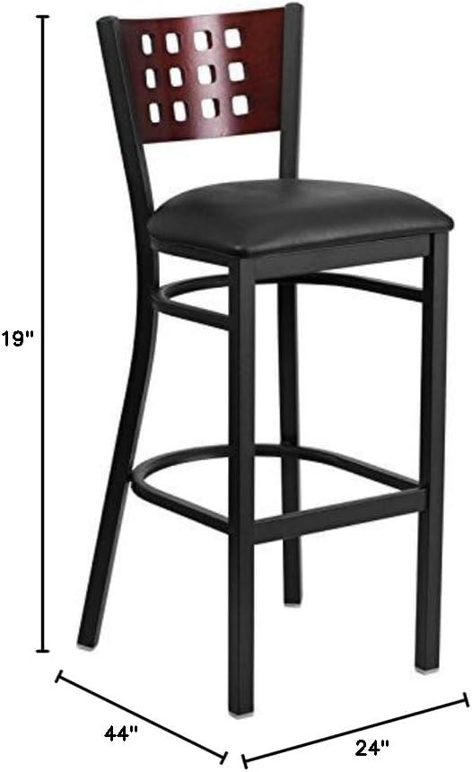 Flash Furniture Black Decorative Cutout Back Metal Restaurant Barstool