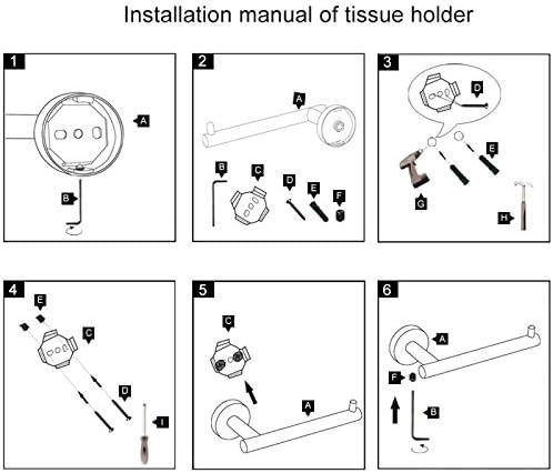 Black Toilet Paper Holder SUS304 Stainless Steel, Modern Round Tissue Roll Holders Wall Mount, Toilet Paper Roll Dispenser Bathroom Holder for Kitchen Washroom