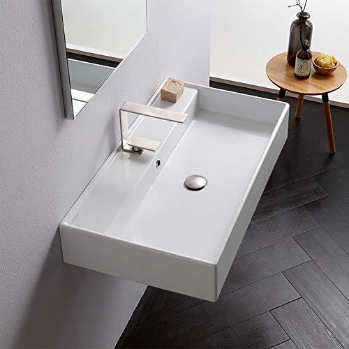 Scarabeo by Nameeks 8031/R Scarabeo By Nameeks Teorema 18'' Glossy White Ceramic Rectangular Bathroom Sink