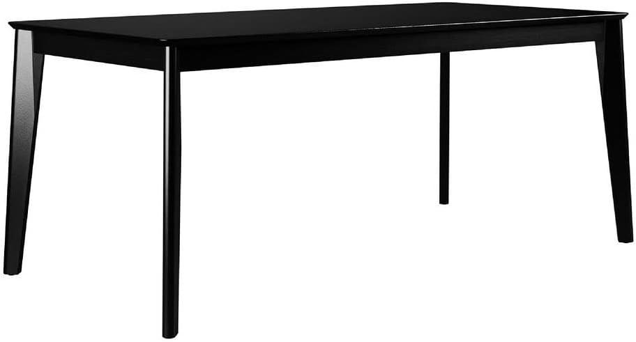 70.86" Tudor Dining Table Black - Manhattan Comfort: Mid-Century Style, Seats 6