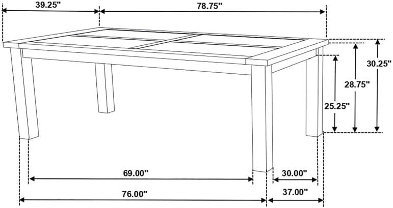 Coleman Rectangular Dining Table Rustic Golden Brown