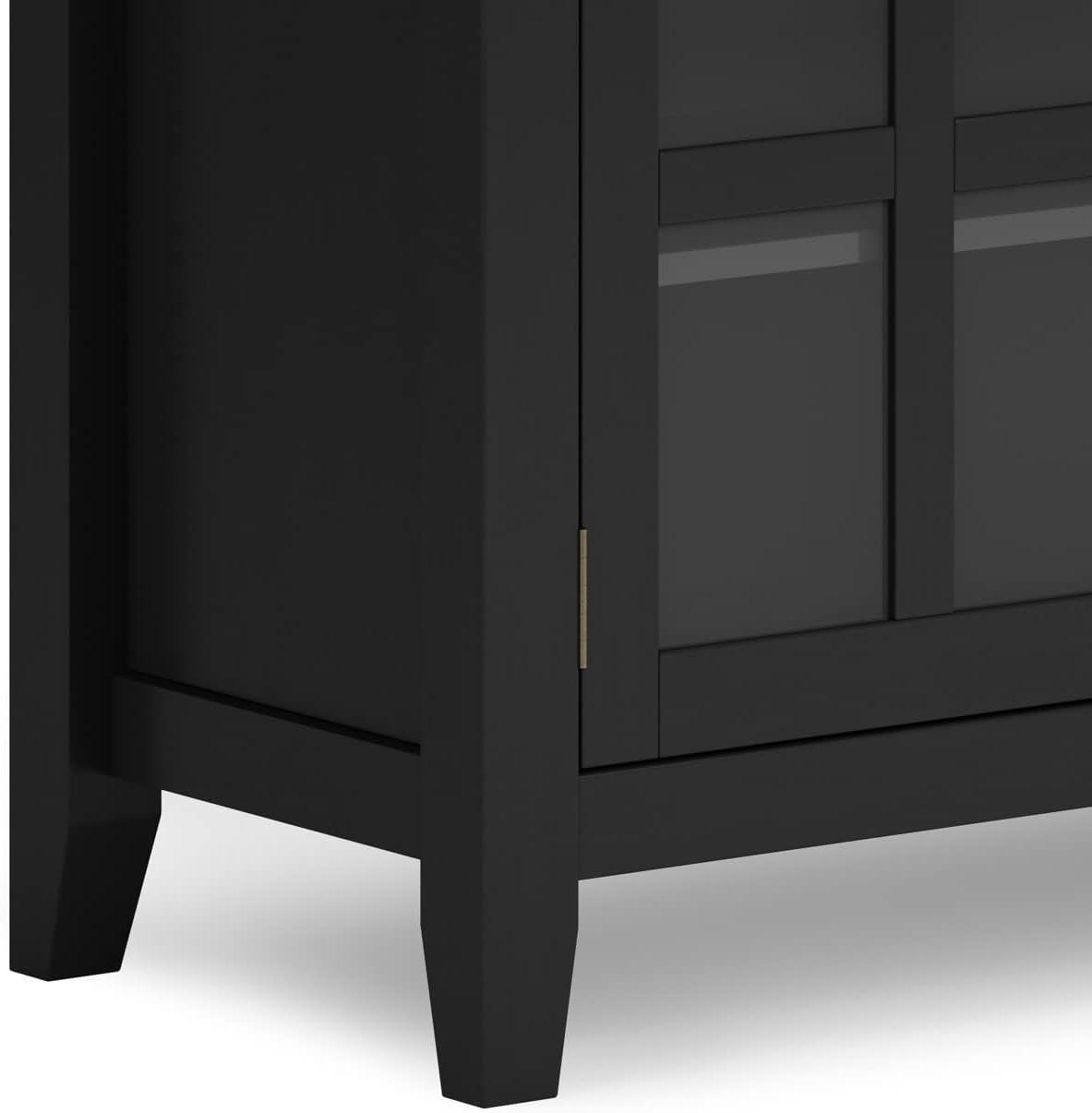 Artisan SOLID WOOD 54 inch Wide Contemporary Sideboard Buffet Credenza in Black