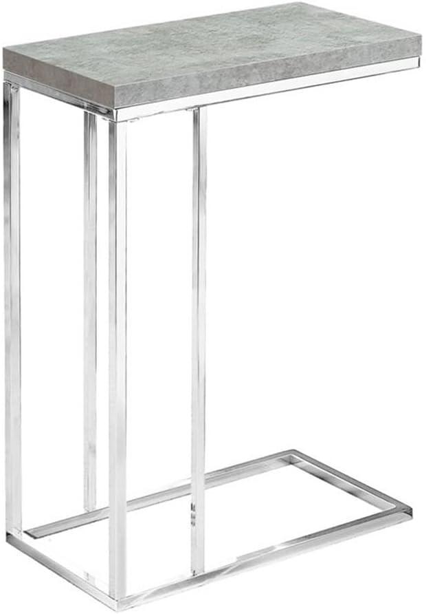 CodYinFI I 3007, Accent Table, Chrome Metal, Grey Cement