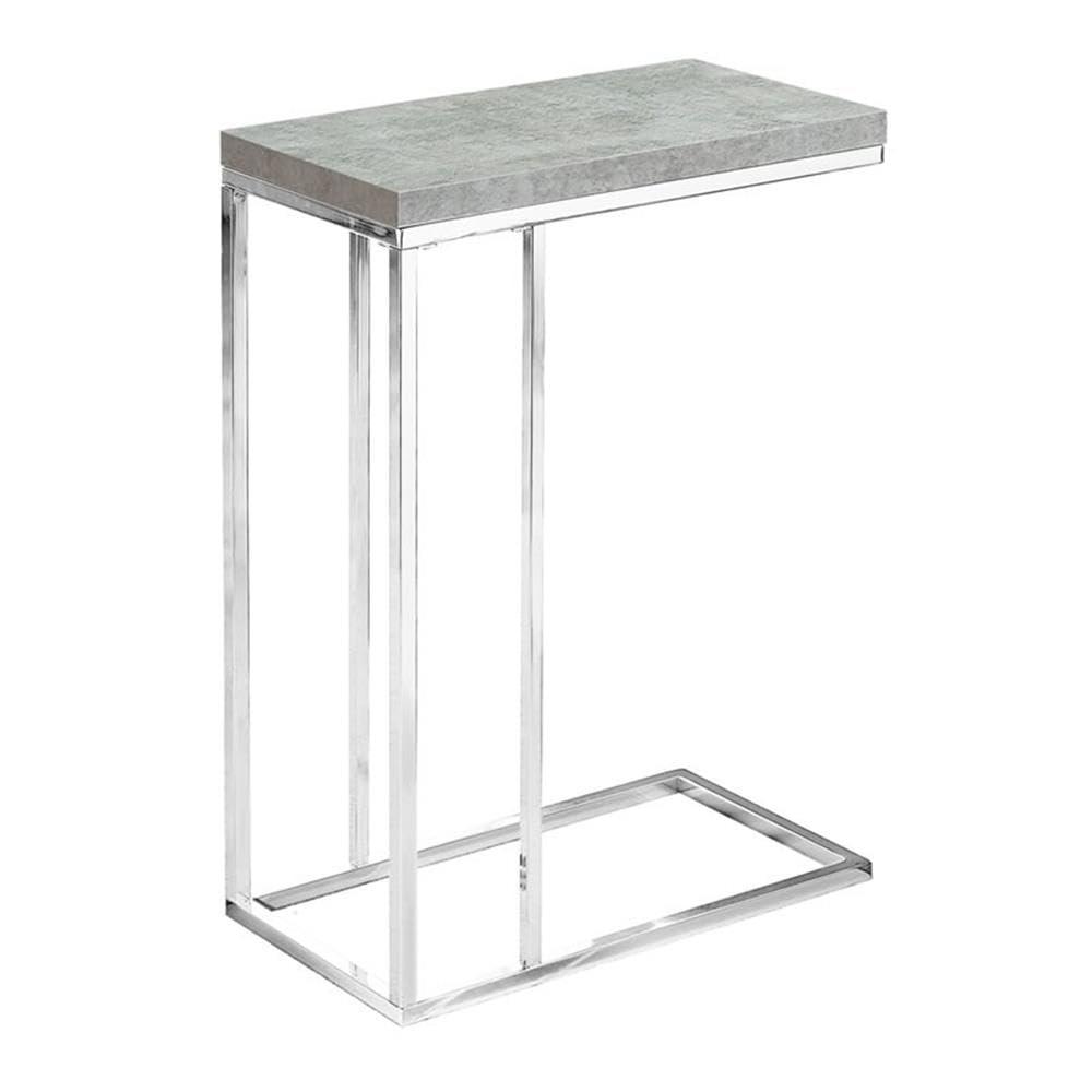 CodYinFI I 3007, Accent Table, Chrome Metal, Grey Cement