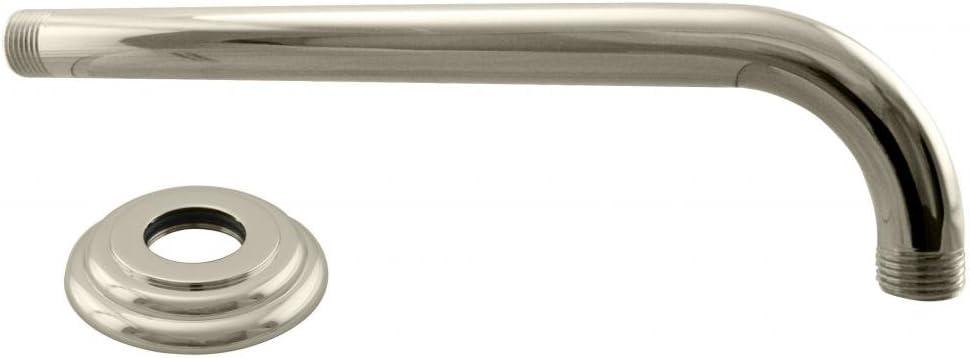 1/2" IPS x 10" IPS Wall Mount 90-Degree Rain Shower Arm with Flange