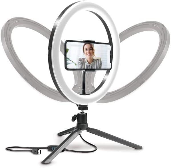 Bower® 10-In. LED Phone Ring Light Tabletop Stand for Smartphones, Black