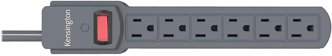 Kensington Guardian Power Strips: 6 Outlet, 4-Foot Cord (Black/Grey)