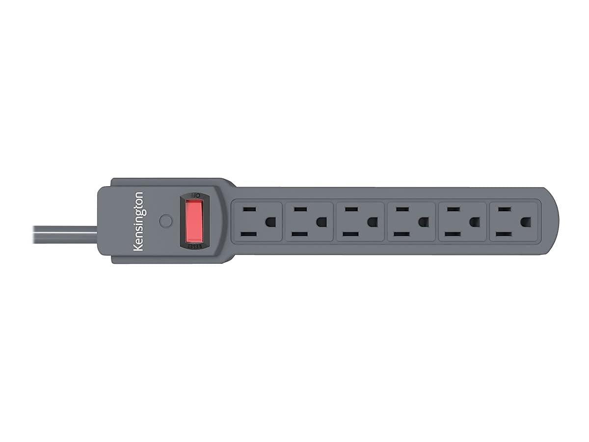 Kensington Guardian Power Strips: 6 Outlet, 4-Foot Cord (Black/Grey)