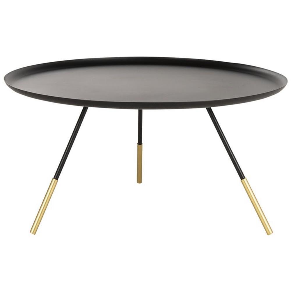 Orson Coffee Table with Metal Gold Cap - Black/Gold - Safavieh