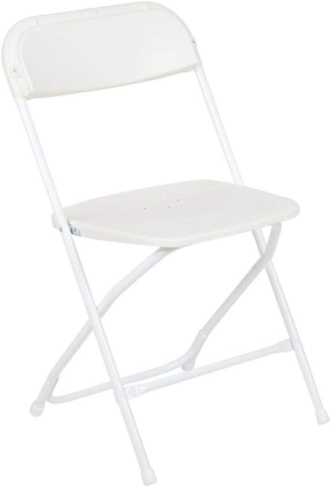 Flash Furniture Hercules Series Plastic Folding Chair White - 2 Pack 650LB Weight Capacity Comfortable Event Chair-Lightweight Folding Chair