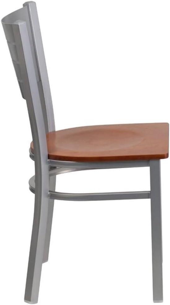 Flash Furniture Silver Slat Back Metal Restaurant Chair