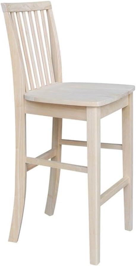 Mission Slat Back Counter Height Barstool Unfinished - International Concepts