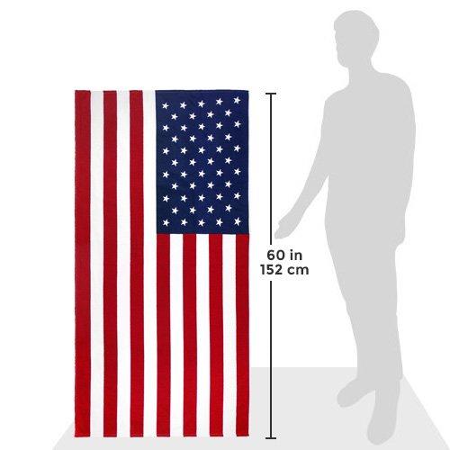 Kaufman - Printed Beach and Pool Towel Set, 100% Cotton, 30 inch x 60 inch (American Flag/100 Dollar Bill)