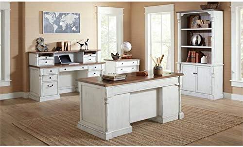 78" Durham 3 Shelf Bookcase with Lower Doors White - Martin Furniture: Cottage Style, Metal Hardware