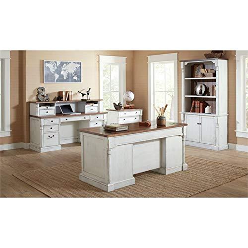 78" Durham 3 Shelf Bookcase with Lower Doors White - Martin Furniture: Cottage Style, Metal Hardware