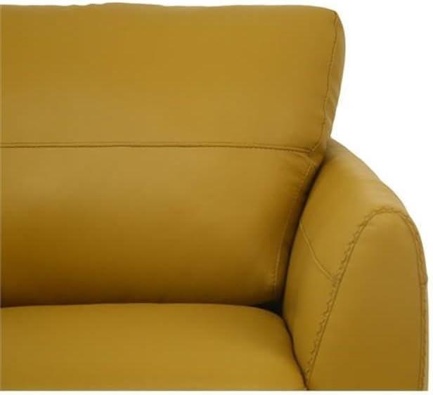 ACME Valeria Leather Sofa in Mustard