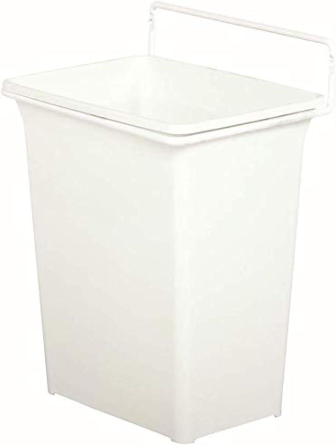 SinYYH Plastic in-Cabinet Door Mount Trash Can, 9 Quarts, 10" L x 7" W x 13" H, White