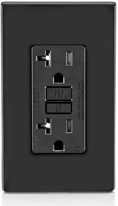 Black Tamper-Resistant Dual-Function AFCI/GFCI Outlet with LED Indicator