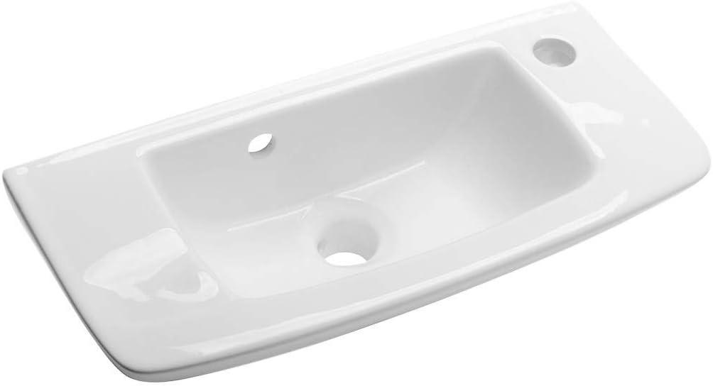 The Renovators Supply Inc. 9.13'' White Porcelain Rectangular Bathroom Sink with Overflow