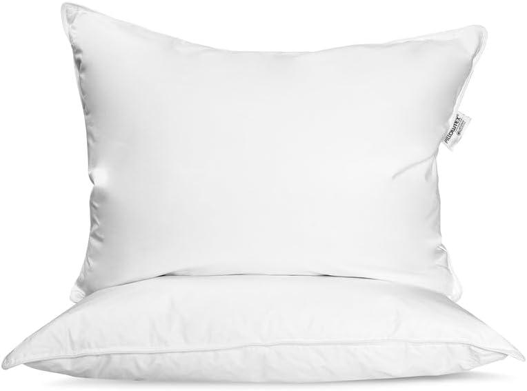 King Size White Feather and Down Bed Pillow Set