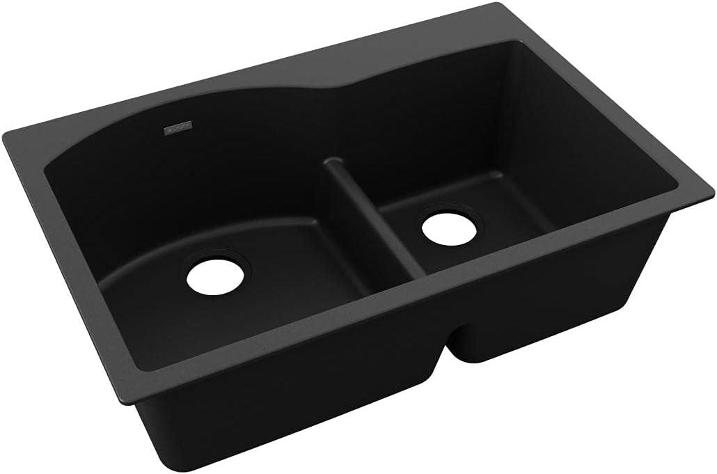 Quartz Classic 33" x 22" x 10" Double Basin Drop-In Kitchen Sink