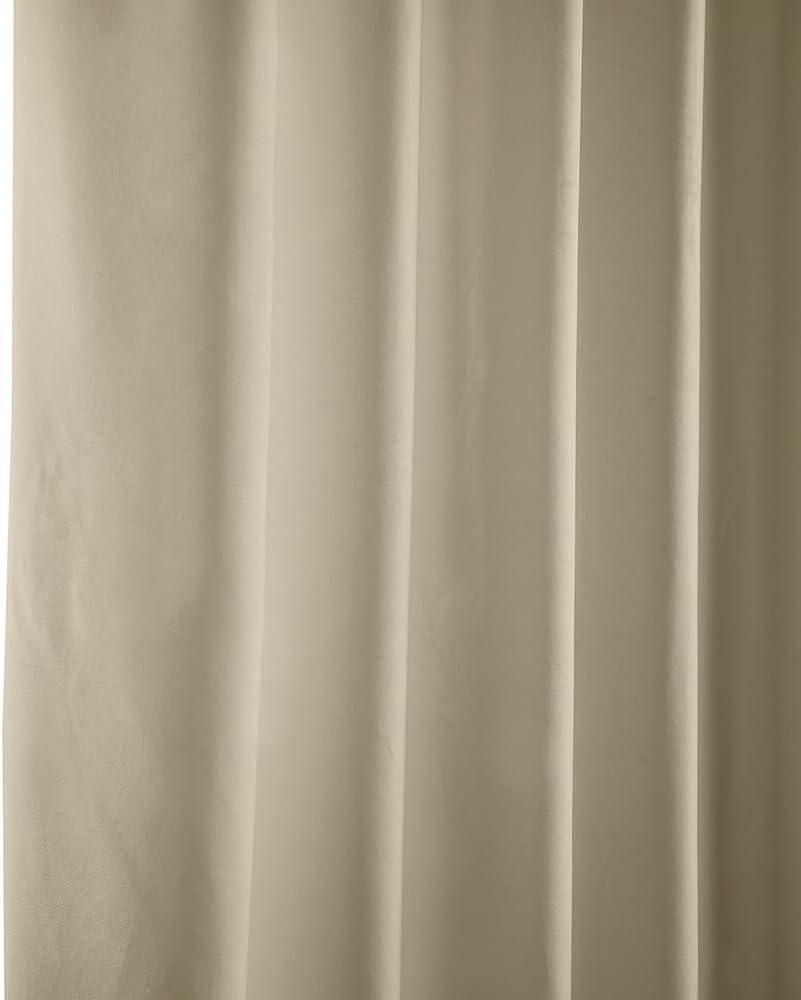 HPD Half Price Drapes Heritage Plush Velvet Curtains 84 Inches Long Room Darkening Curtains for Bedroom & Living Room 50W x 84L, (1 Panel), Macchiato Beige