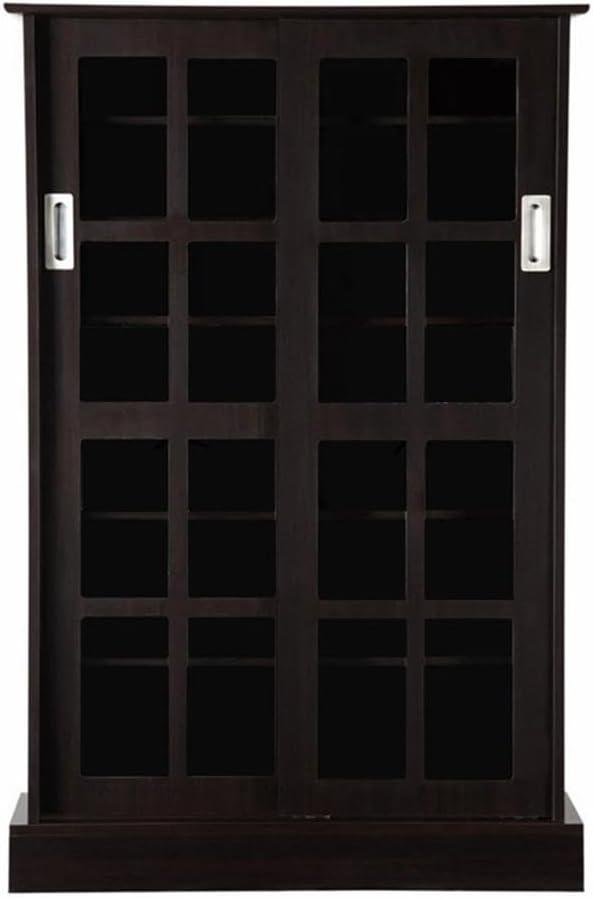 Windowpane Cabinet Media Storage Espresso 49" - Atlantic