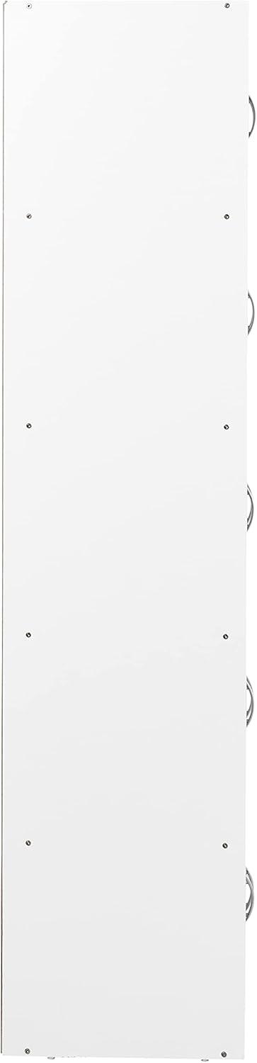 70.1" White Lockable Office Storage Cabinet with Shelves