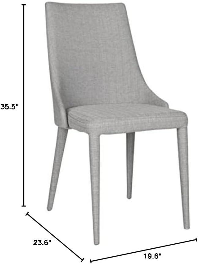 Summerset 19" H Leather Side Chair (Set of 2) - FOX2014 - Grey - Safavieh Couture