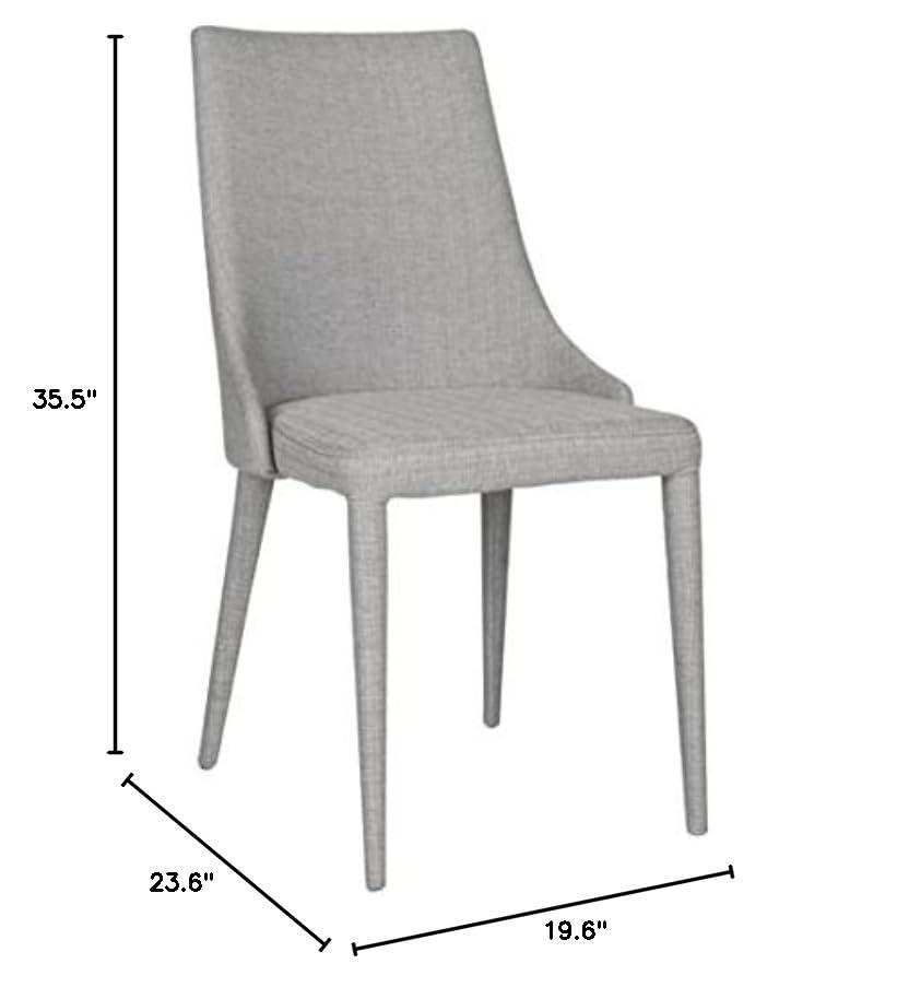 Summerset 19" H Leather Side Chair (Set of 2) - FOX2014 - Grey - Safavieh Couture