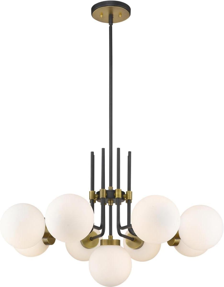 Z-Lite Parsons 9 - Light Chandelier in  Matte Black/Olde Brass