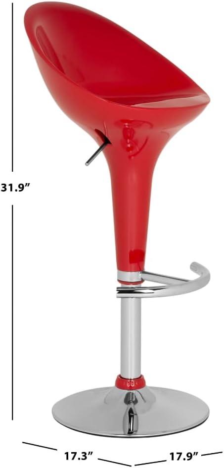 Zorab Swivel Bar Stool - Red - Safavieh