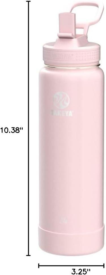 Takeya Actives Stainless Steel Water Bottle w/Straw lid, 24oz Blush