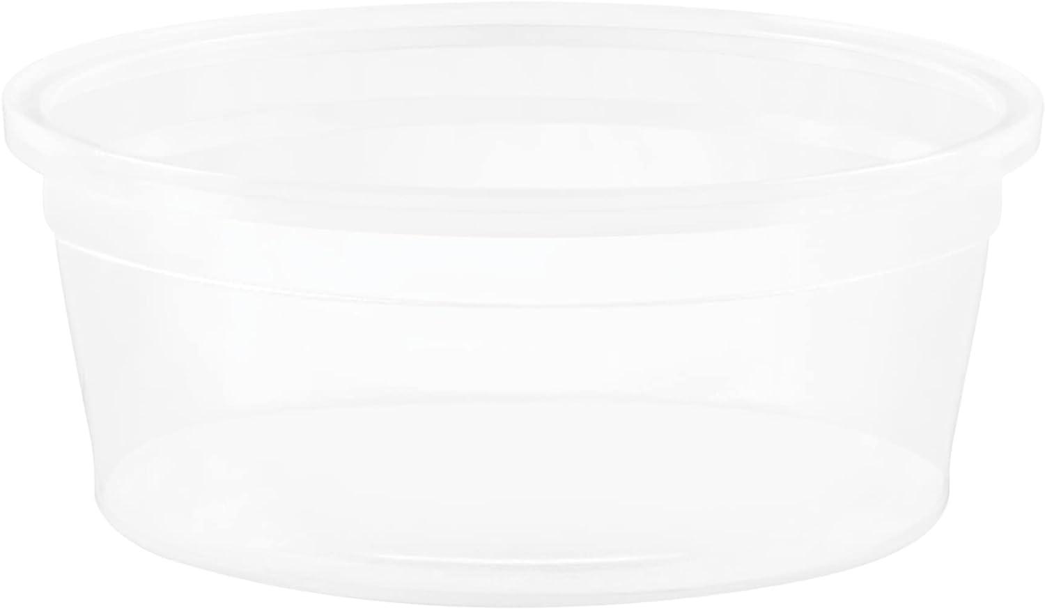 Clear Round Plastic Food Storage Container with Blue Lid, 3.8 Cups