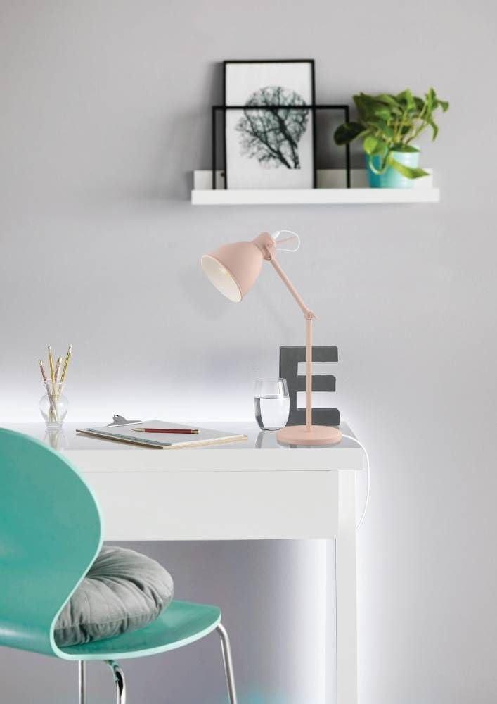 1-Light Priddy-P Desk Lamp Pastel Green - EGLO: Adjustable, ETL Listed, for Study & Work