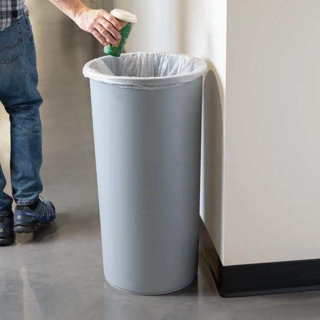 Rcp  Untouchable Waste Container Round Plastic 22 gal Gray