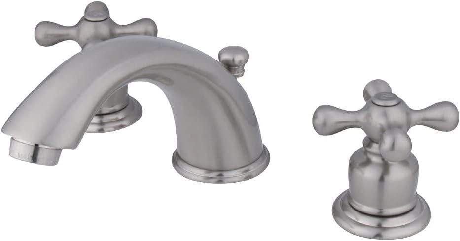 Kingston Brass Victorian Two-Handle 3-Hole Deck Mount Widespread Bathroom Faucet with Retail Pop-Up Drain