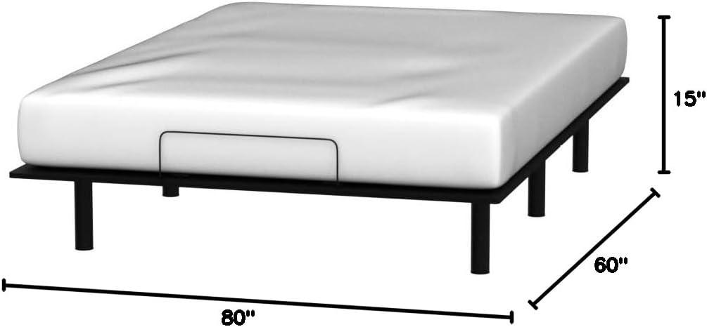 Sven & Son Essential Adjustable Bed Base (Frame Only), Easy Assembly, Head and Foot Lift, Memory Positions, Zero Gravity, Wireless Remote - Queen