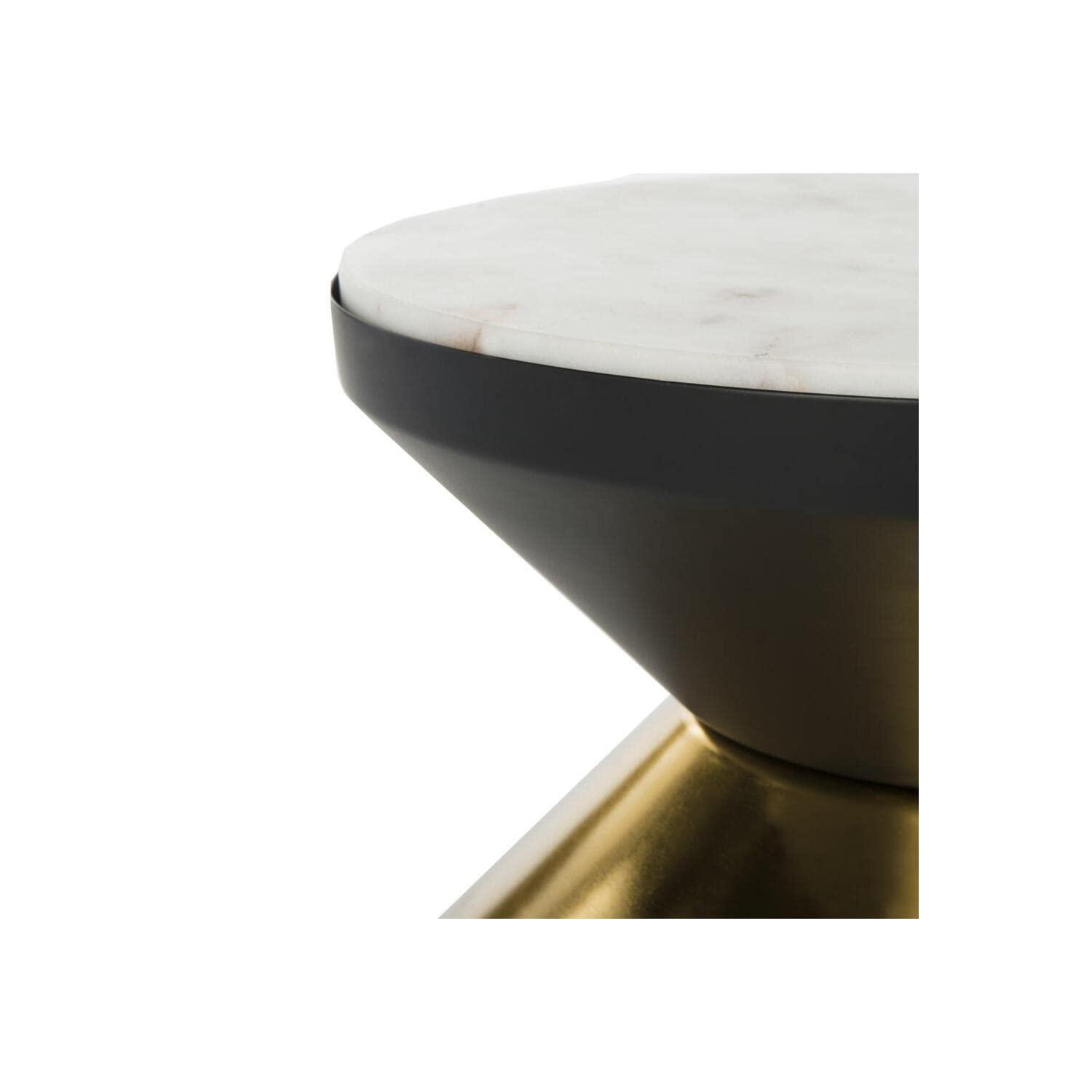 Azizi Stone Top Side Table - ACC3202A - Black/Gold - Safavieh