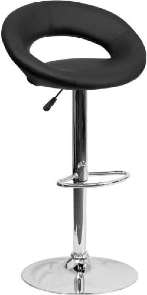Flash Furniture Contemporary Vinyl Rounded Orbit-Style Back Adjustable Height Barstool with Chrome Base