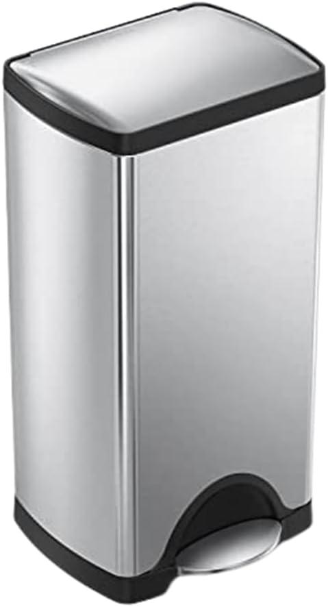 simplehuman 30L Rectangular Kitchen Step Trash Can Stainless Steel with Soft-Close Lid: 7.9 Gallon Indoor Garbage Bin