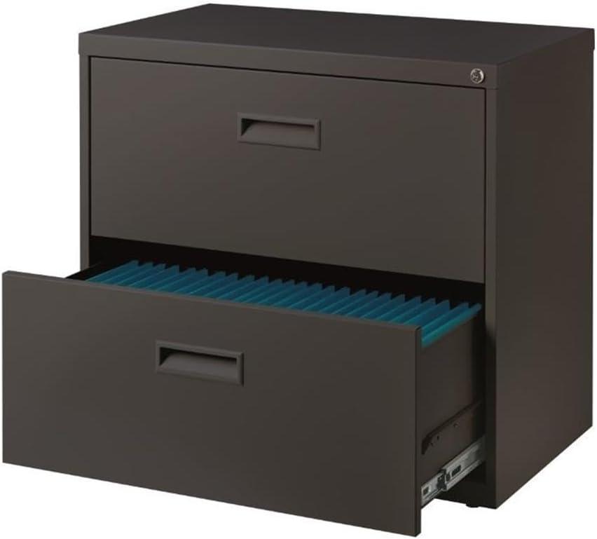 Hirsh 30 inch Wide 2 Drawer Lateral File Cabinet for Home or Office, Charcoal