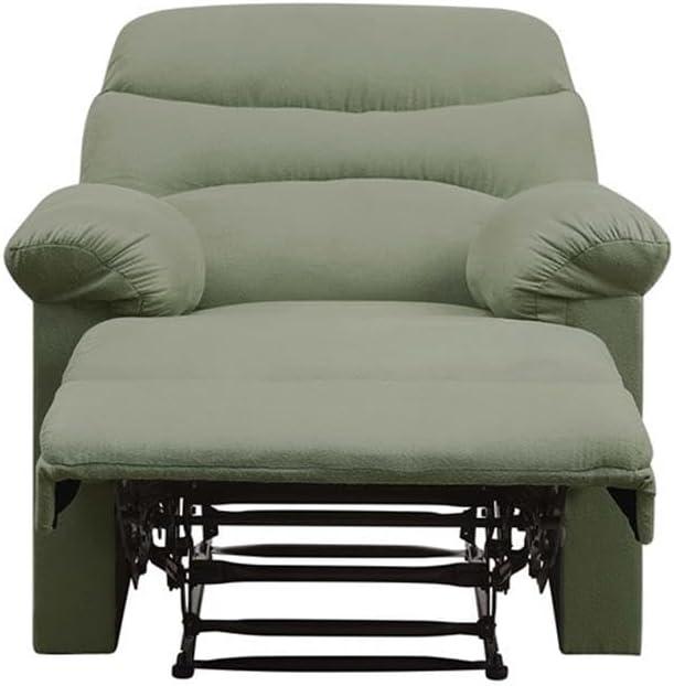 ACME Arcadia Smooth Microfiber Recliner Chair with External Handle, Sage Green