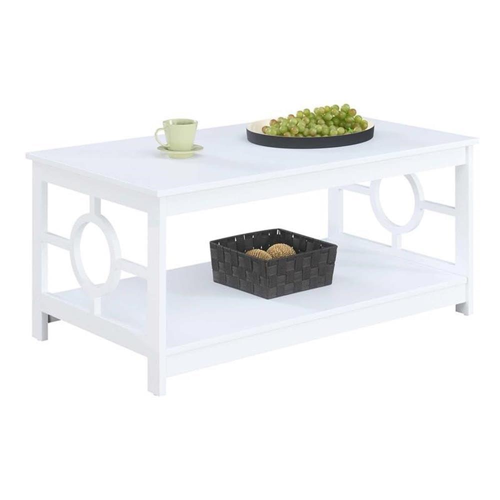 Convenience Concepts Ring Contemporary Coffee Table in White Wood Finish