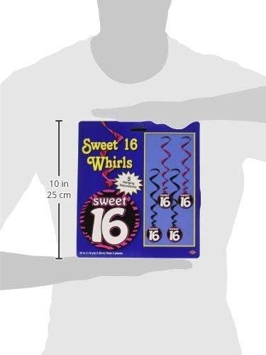 Beistle 3' 7" Sweet 16 Whirls 15/Pack 54282