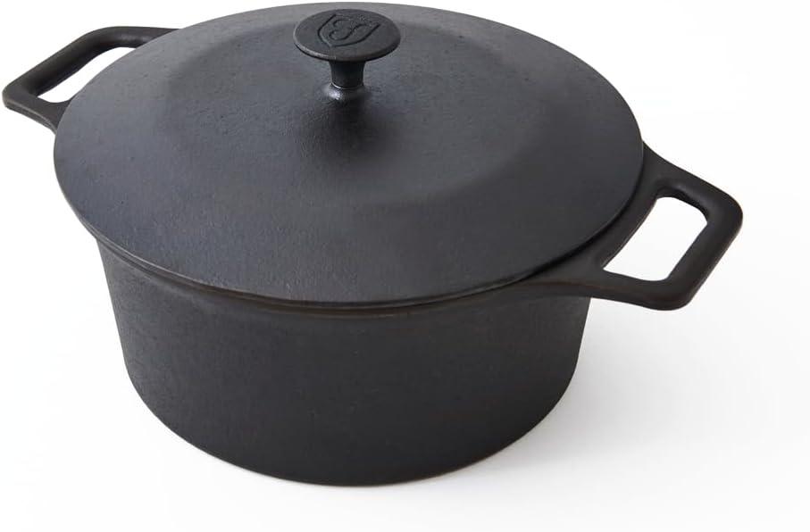 No.8 Black Cast Iron Non-stick Dutch Oven, 4.5 qt