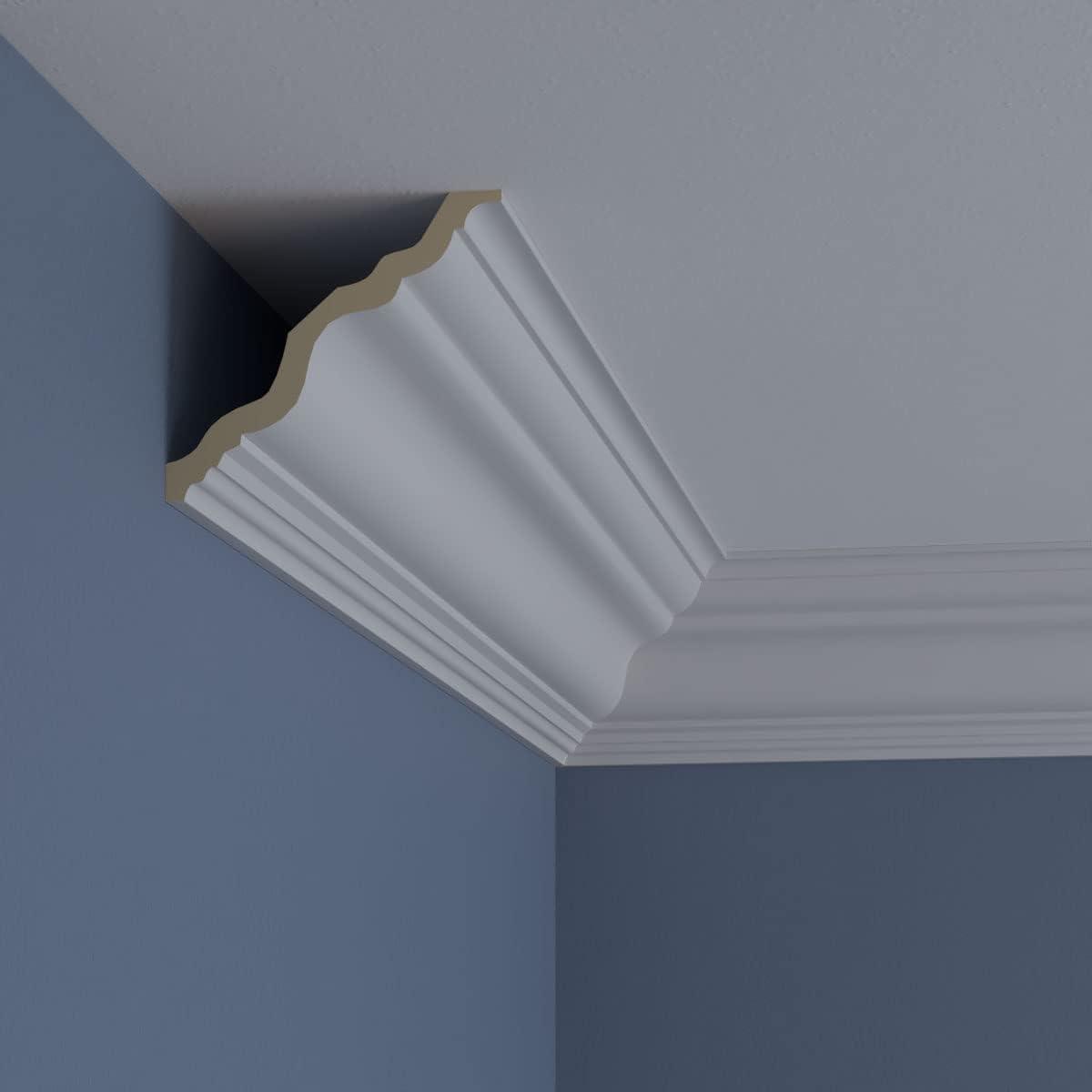 3 7/8"H x 3 7/8"P x 5 1/2"F x 94 1/2"L Dublin Traditional Crown Moulding