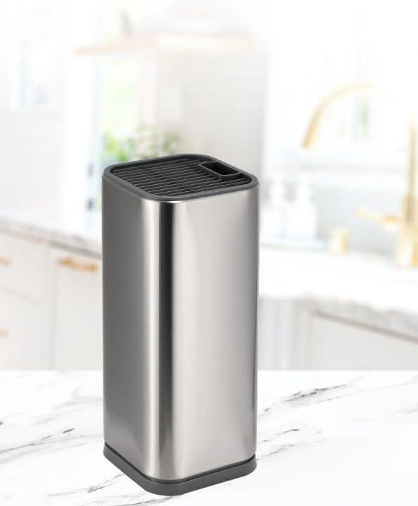 Dura Living Dura Living Universal Knife Block Holder, Stainless Steel Organizer, Space-Saving Storage Stand