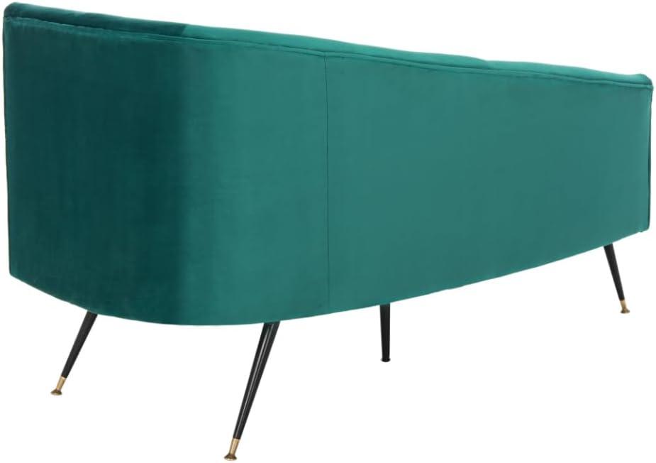 SAFAVIEH Evangeline Parisian Settee Emerald / Black