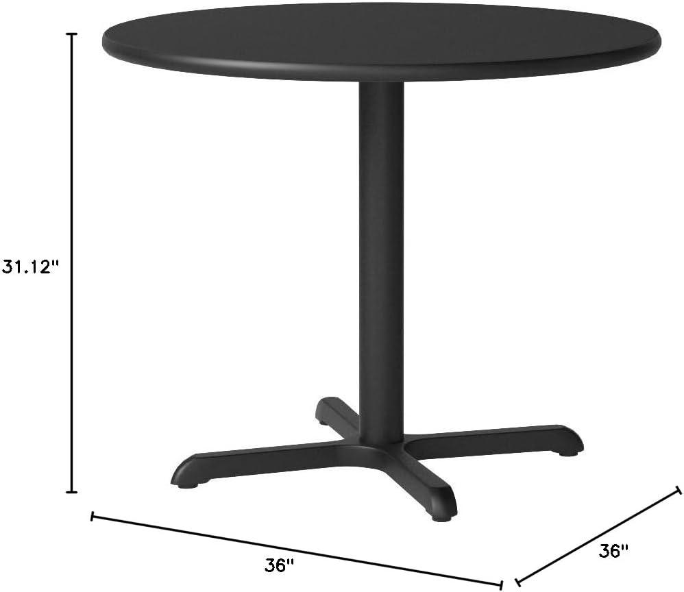 Carrus Round Laminate Dining Table Top with X-Shaped Base